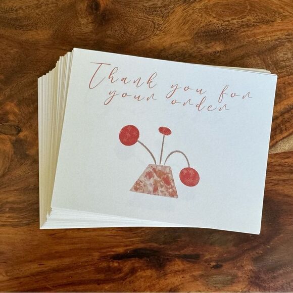 Pack of 60 Thank You Notes Thank You Card for Seller Reseller Gift Handcrafted - Picture 1 of 4
